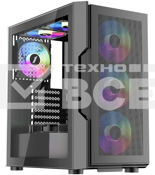 Компьютерный корпус 1STPLAYER TRILOBITE T7-P черный ATX 4x120мм LED fans T7-P-BK-4F1
