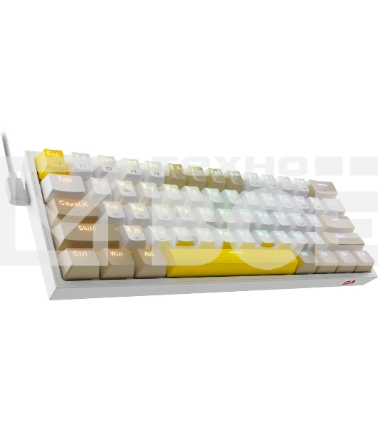 Клавиатура проводная REDRAGON Fizz RU,Rainbow,бежевый/желтый,red свитч