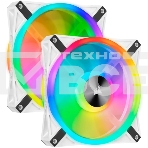 Комплект вентиляторов Corsair iCUE QL140 RGb CO-9050106-WW 140мм PWM белый Fan — Dual Fan Kit with Lighting Node CORE, фото 1