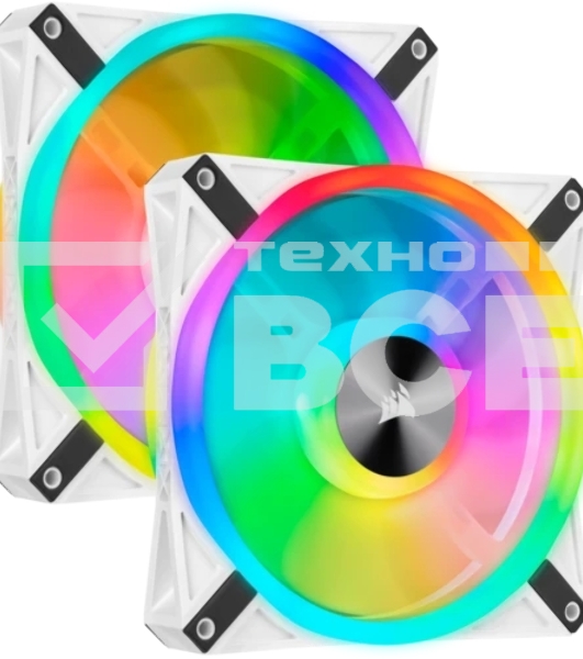 Комплект вентиляторов Corsair iCUE QL140 RGb CO-9050106-WW 140мм PWM белый Fan — Dual Fan Kit with Lighting Node CORE