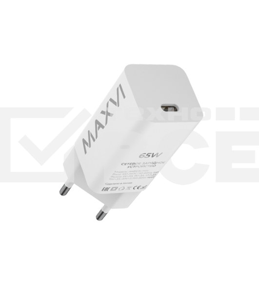 Сетевое зарядное устройство Maxvi A481GN mini 65W, USB-C, белый
