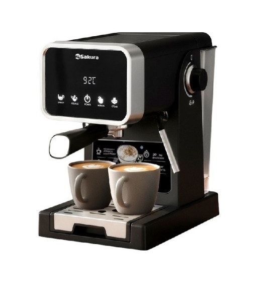 Кофеварка рожковая SA-6123 1050 Вт 1,3 л 20 бар, серебряный/черный