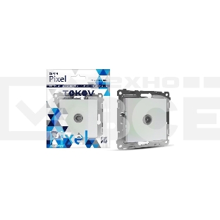 Розетка TV TOKOV ELECTRIC проходная СП Pixel 4DB механизм перламутр.