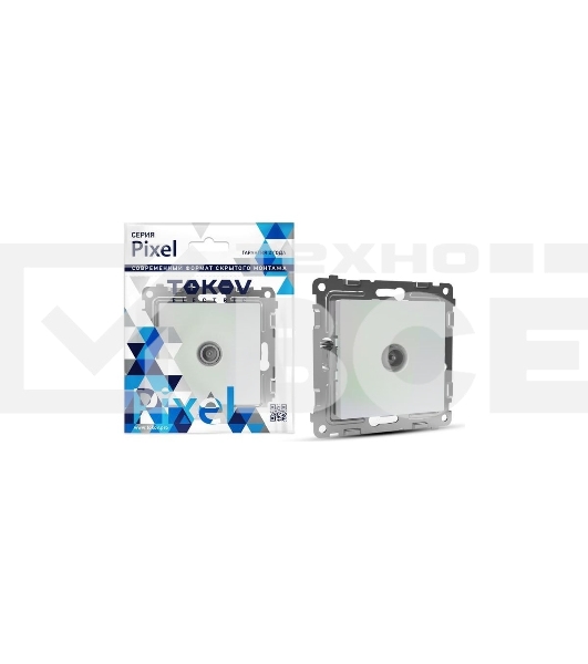 Розетка TV TOKOV ELECTRIC проходная СП Pixel 4DB механизм перламутр.