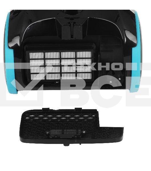 Пылесос BQ VC1810C черный/голубой, 380/1800 Вт, уборка сухая, пылесборник циклон 2.5 л