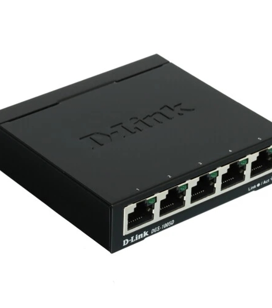 Коммутатор D-Link DGS-1005D, 5×1 Гбит/с, неуправляемый