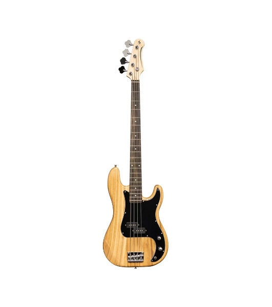 Бас-гитара STAGG SBP-30 NAT 4-х струнная форма Precision Bass, корпус павловния, гриф клен, накладка грифа палисандр, 20 ладов, мензура 867 мм, колки никелированные, бридж PB Classic, звукосниматели 1xPB, регуляторы 1x громкости, 1x тона, цвет натураль