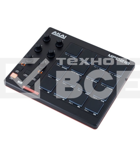 Контроллер MIDI AKAI MPD218 черный, 16 пэдов, 6 энкодеров, USB-B