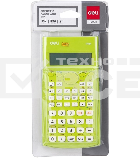 Калькулятор научный Deli E1710A/GRN зеленый 10+2-разр.