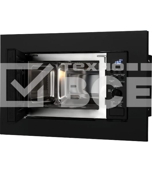 Микроволновая печь встраиваемая Weissgauff HMT-620 B Grill черный, 20 л, 700 Вт, переключатели - кнопки/поворотный механизм