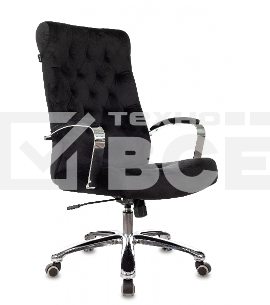 Кресло руководителя Бюрократ T-9928SL Fabric черный Italia Black, крестов. металл хром