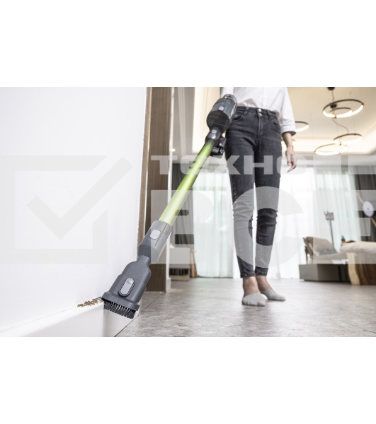 Пылесос вертикальный GREENWORKS GD24SV2 салатовый/черный, питание от аккумулятора, 160 Вт, уборка сухая, пылесборник 0.5 л (работа от АКБ max 45 мин)