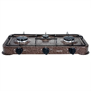 Плита настольная газовая АКСИНЬЯ КС-107 трехконфорочная,коричневый