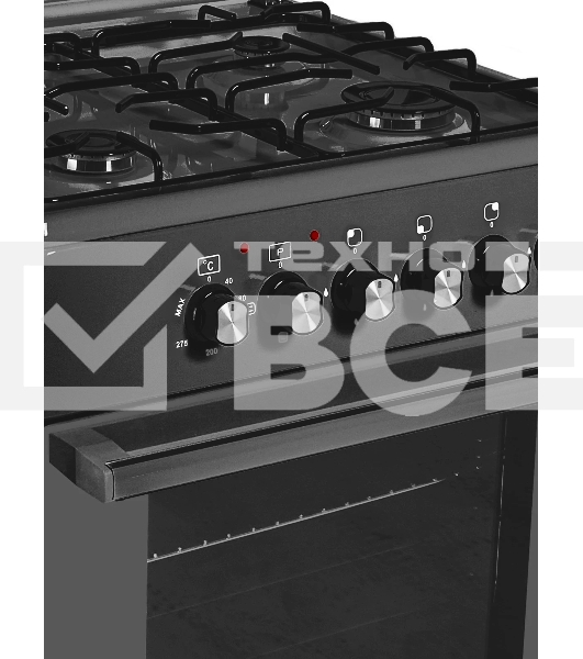 Плита комбинированная IDEAL L 110 черный, конфорок 4 газовых, духовка 65 л, 60 см x 85 см x 60 см