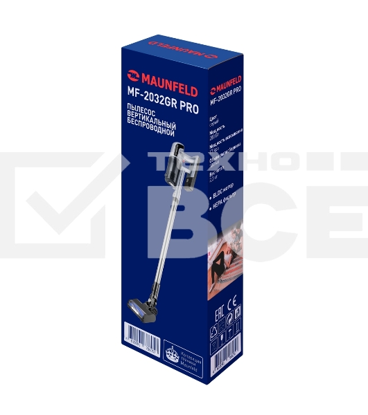 Пылесос вертикальный беспроводной Maunfeld MF-2032GR PRO
