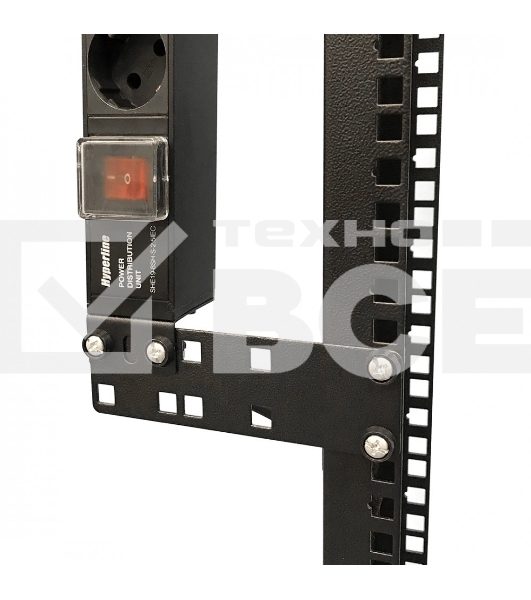 Кронштейн Hyperline, прямое, 141,2х44х2 мм (ВхШхГ), вертикальный, 19', черный