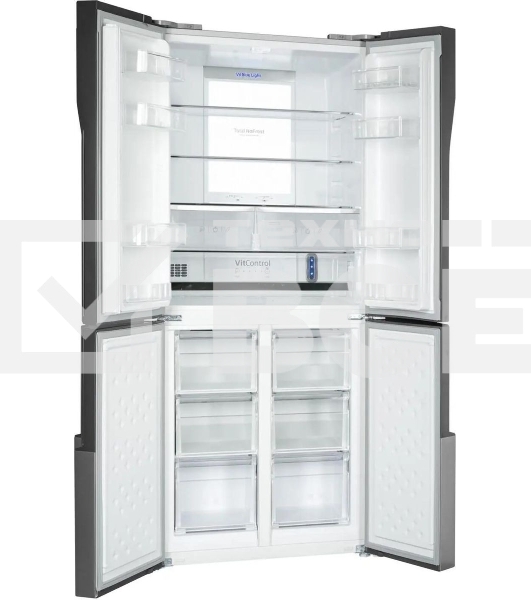 Холодильник Hansa FY418.3DFXC нержавеющая сталь трехкамерный 274/144л морозилка снизу