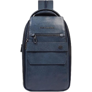 Рюкзак слинг мужской Piquadro Solm CA7028S141/AV серо-голубой кожа
