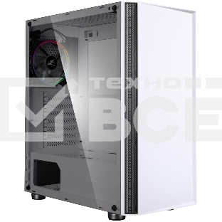 Компьютерный корпус ZALMAN R2 White (3xUSB, 2xAudio, 20мм FAN, прозрачная стенка-закаленное стекло, ATX, без БП)