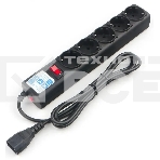 Сетевой фильтр PowerCube, PC 3м, 5р, черный граф. 10А, UPS(C14), SPG5-B3, фото2