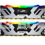 Оперативная память Kingston Fury Renegade, DDR5, 32GB (2x16GB), 8000MHz, CL38, радиатор, RGB, серебристый/чёрный, фото 1