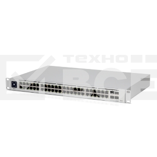 Коммутатор в стойкуUbiquiti  UniFi Professional 48Port Gigabit Switch with Layer3 Features and SFP+ [USW-Pro-48-EU], 48х 1G RJ45, 4х 10G SFP+