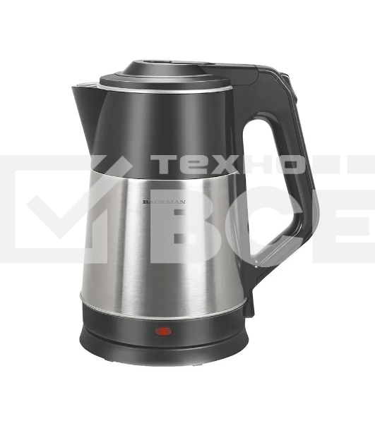 Чайник электрический BACKMAN BM-TEA 727 2,3 л, 2200 Вт, серебристый/черный