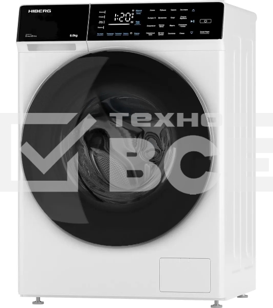 Стиральная машина HIBERG i-DDQ9-812 W белый, загр. фронтальная макс.: 8 кг 1200 об/мин класс: А+++