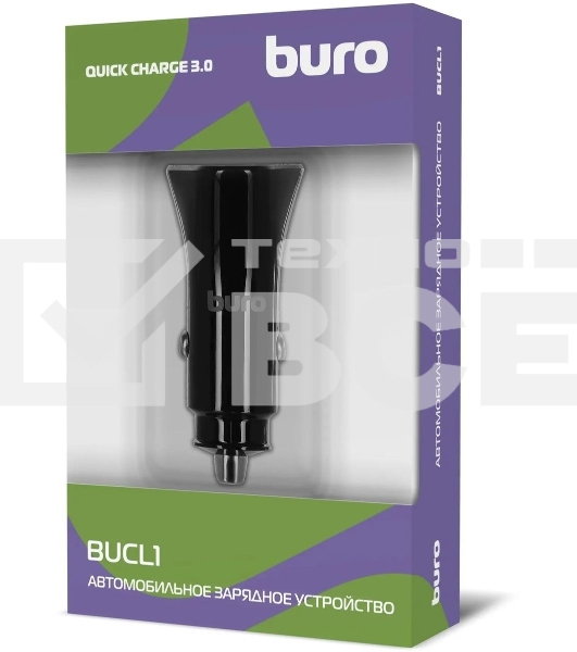 Автомобильное зар./устр. Buro BUCL1 3A QC черный (BUCL18P100BK)