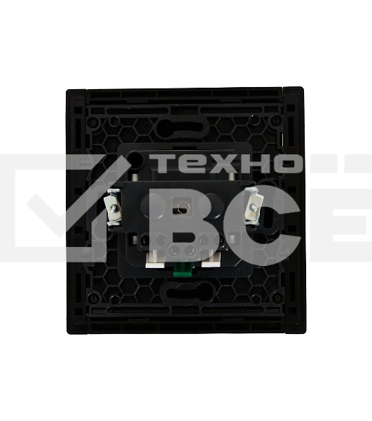 Розетка СП FORTE&PIANO FP114 16А с заземл. без защ. шторок безвинт. крепл. черный IEK FP-R11-16-1-K02