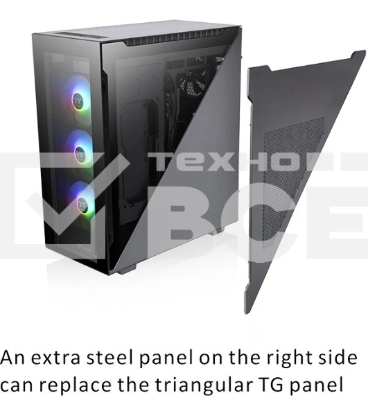 Компьютерный корпус Thermaltake Divider 500 TG ARGb CA-1T4-00M1WN-01 Black/Win/SPCC/Tempered Glass*4/120мм ARGb Fan*3/120мм Standard Fan*1 (527880)