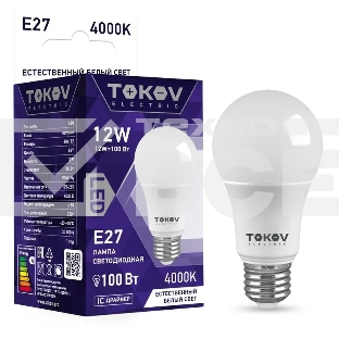 Лампа светодиодная TOKOV ELECTRIC 12Вт А60 4000К Е27 176-264В