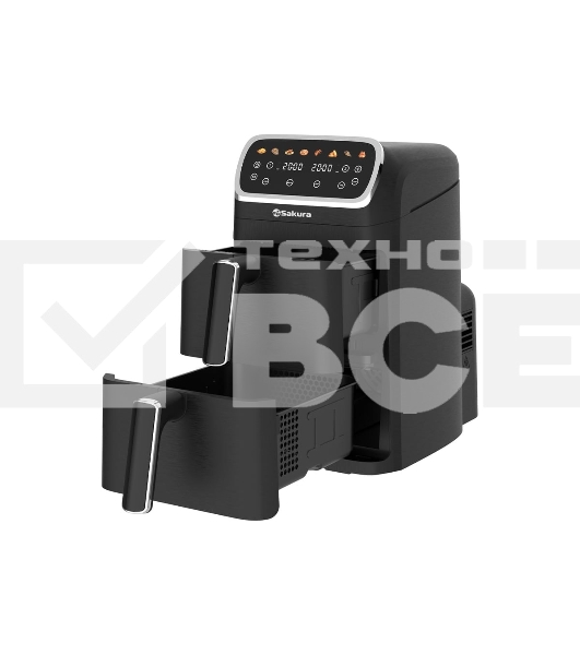 Аэрогриль Sakura SA-7694BK черный, 2600 Вт, 10 л, сенсор, 8 программ