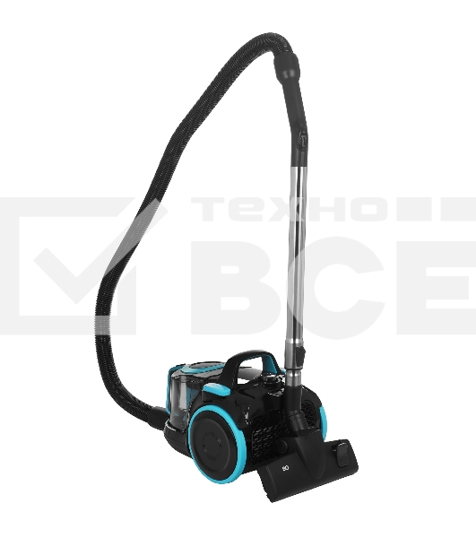 Пылесос BQ VC1810C черный/голубой, 380/1800 Вт, уборка сухая, пылесборник циклон 2.5 л
