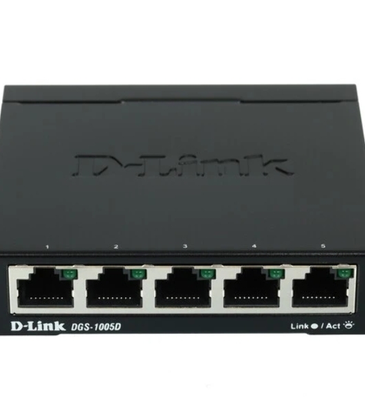 Коммутатор D-Link DGS-1005D, 5×1 Гбит/с, неуправляемый