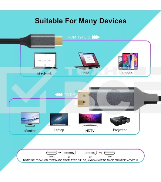 Кабель USB3.1 CM-DP 1.8M CU422MC-1.8M VCOM