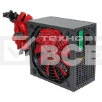 Блок питания Ginzzu PC600 (Red), 600Вт, 80 PLUS, 140мм, черный (Red), фото 1