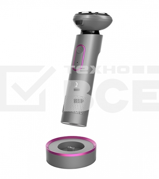 Электробритва BQ SV1008 Gray-Pink. Мощность 5 Вт/Время зарядки 90 минут/Время беспроводной работы 90 минут/Влагозащита IPX6/Электропитание 110-240 В, 50-60 Гц/Ротационная головка бритвы/Мощный мотор/Индикатор заряда батареи/Портативная база для подзарядки