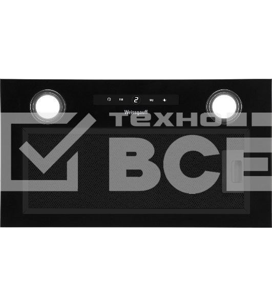 Вытяжка встраиваемая Weissgauff BOX 1200 BL черный управление: сенсорное (1 мотор)