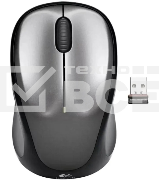 Мышь беспроводная Logitech M235n серый/черный, 1000 dpi, радиоканал, USB, кнопки - 3