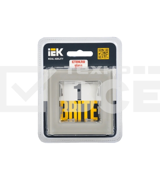 Рамка 1 -местная IEK BRITE РУ-1-2-БрД (BR-M12-G-K30) стекло дымчатый