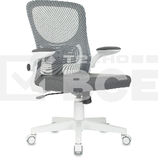 Кресло компьютерное Бюрократ ASTER N-W TW-04 Neo Grey темно-серый, сетка/ткань, крестов. пластик, пластик белый