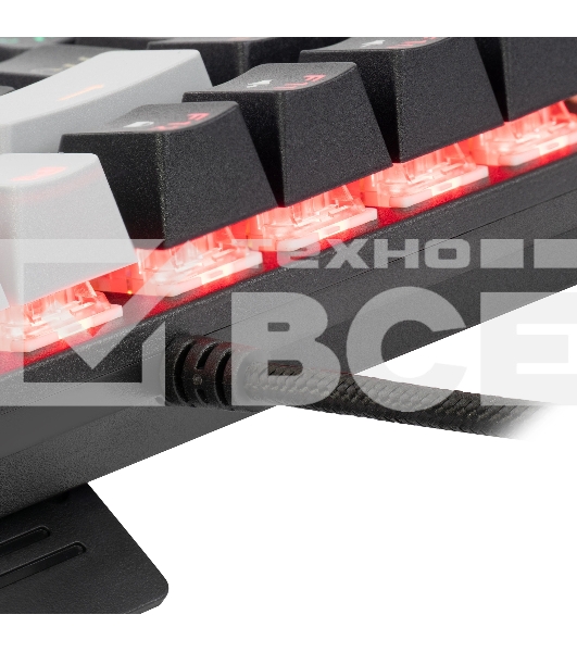 Клавиатура проводная Oklick K600X механическая черный/серый USB Multimedia for gamer LED