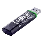 Флешка USB SmartBuy Glossy Dark Grey (SB128GbGS-DG), 128Gb, USB 3.0/3.1, R/W 75/25, черный/зеленый, фото3