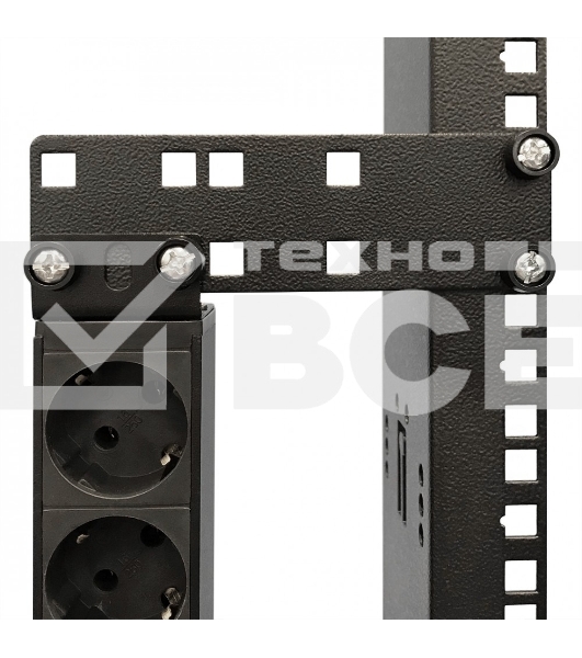 Кронштейн Hyperline, прямое, 141,2х44х2 мм (ВхШхГ), вертикальный, 19', черный