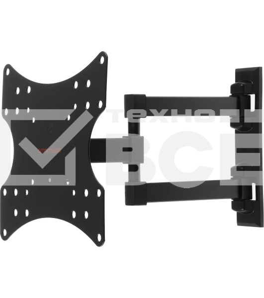 Кронштейн Arm media MARS-04 черный, 20'-43' наклонно-поворотный, от стены 44-282мм VESA 200х200мм, до 20 кг, настенный