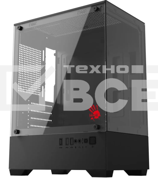 Корпус Bloody CC-125-BK, Mini-Tower, чёрный