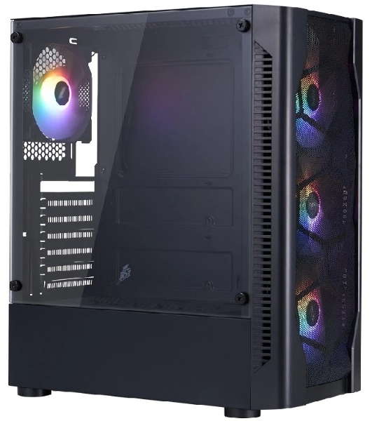 Корпус 1STPLAYER DK D4 FRGB Black, Midi-Tower, чёрный, 4 x 120 мм
