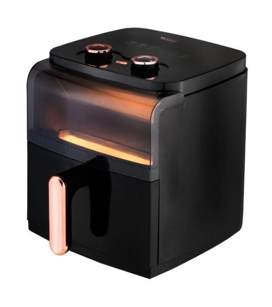 Аэрогриль Kelli KL-1709 черный, 2200 Вт, 5 л, механическое управление, 0 программ