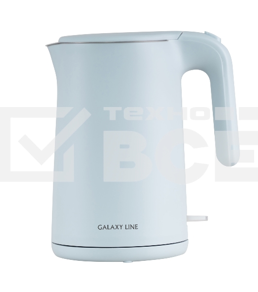 Чайник электрический Galaxy Line GL 0327, небесный, пластик, 1800 Вт, 1,5 л